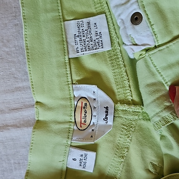 Talbots stretch lime green straight leg pants jeans size 6P - Picture 15 of 15